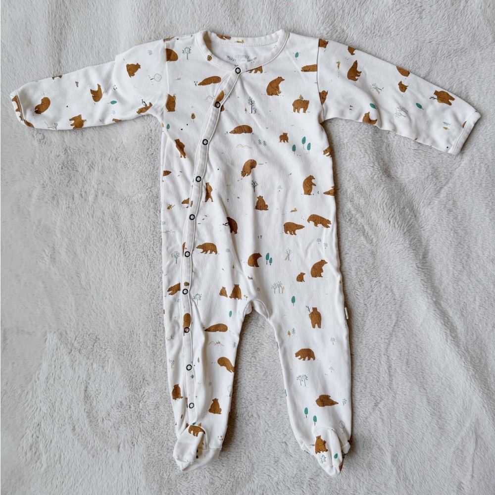 Red Caribou Babies Footed Jumpsuit